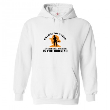Charlie Don't Surf I Love The Smell Of Napalm In The Morning Apocalypse Now Classic Unisex Kids and Adults Fan Pullover Hoodie for Crime Movie Fans